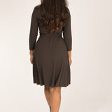 Bestie wrap short jersey dress - Chocolate brown