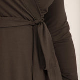 Bestie wrap short jersey dress - Chocolate brown
