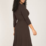 Bestie midi wrap jersey dress - Chocolate brown