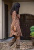Bestie short wrap jersey dress - Brown dot