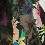 Bestie shine wrap maxi jersey dress - Black flowers