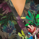 Bestie shine wrap maxi jersey dress - Black flowers
