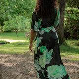 Bestie shine wrap maxi jersey dress - Black