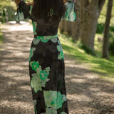 Bestie shine wrap maxi jersey dress - Black