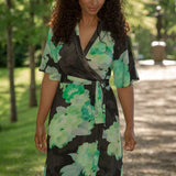 Bestie shine wrap maxi jersey dress - Black