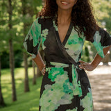 Bestie shine wrap maxi jersey dress - Black