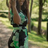 Bestie shine wrap maxi jersey dress - Black