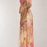 Bestie shine wrap maxi jersey dress - Pastels