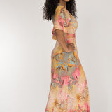 Bestie shine wrap maxi jersey dress - Pastels