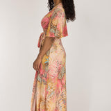 Bestie shine wrap maxi jersey dress - Pastels