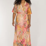 Bestie shine wrap maxi jersey dress - Pastels
