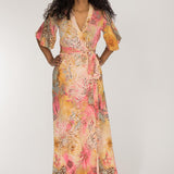 Bestie shine wrap maxi jersey dress - Pastels