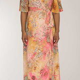 Bestie shine wrap maxi jersey dress - Pastels