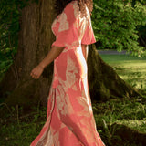 Bestie shine wrap maxi jersey dress - Red