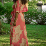 Bestie shine wrap maxi jersey dress - Red