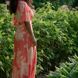 Bestie shine wrap maxi jersey dress - Red