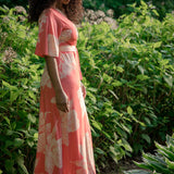 Bestie shine wrap maxi jersey dress - Red