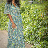 Bestie shine wrap maxi jersey dress - Teal