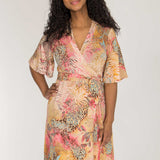 Bestie shine wrap short jersey dress - Pastels