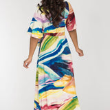 Bestie wrap ankle jersey dress - Rainbow