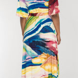 Bestie wrap ankle jersey dress - Rainbow