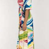 Bestie wrap ankle jersey dress - Rainbow