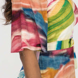 Bestie wrap ankle jersey dress - Rainbow