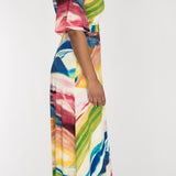 Bestie wrap ankle jersey dress - Rainbow