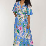 Bestie wrap ankle jersey dress - Blue