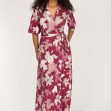 Bestie wrap ankle jersey dress - Burgundy
