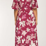 Bestie wrap ankle jersey dress - Burgundy