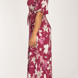 Bestie wrap ankle jersey dress - Burgundy