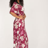 Bestie wrap ankle jersey dress - Burgundy
