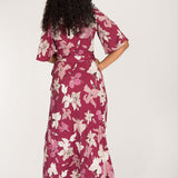 Bestie wrap ankle jersey dress - Burgundy