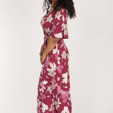 Bestie wrap ankle jersey dress - Burgundy