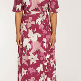 Bestie wrap ankle jersey dress - Burgundy