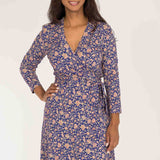 Bestie short wrap jersey dress - Blue