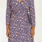 Bestie short wrap jersey dress - Blue