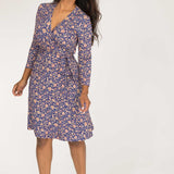 Bestie short wrap jersey dress - Blue