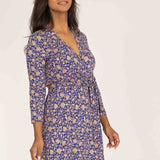 Bestie short wrap jersey dress - Blue
