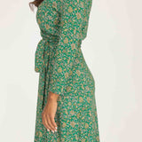 Bestie short wrap jersey dress - Green