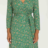 Bestie short wrap jersey dress - Green