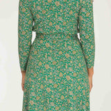 Bestie short wrap jersey dress - Green