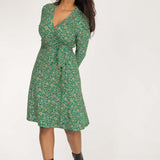 Bestie short wrap jersey dress - Green