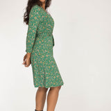 Bestie short wrap jersey dress - Green