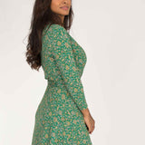 Bestie short wrap jersey dress - Green