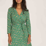 Bestie short wrap jersey dress - Green