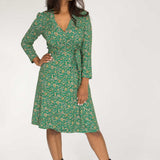 Bestie short wrap jersey dress - Green
