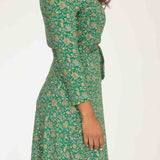 Bestie short wrap jersey dress - Green