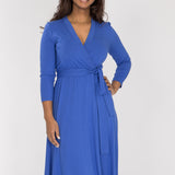 Bestie midi wrap jersey dress - Dazzling Blue